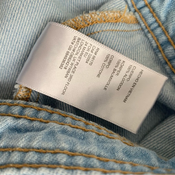 URBAN OUTFITTERS BDG Size 10 Plunging V-neck Denim Pinafore Overalls Dress - Picture 6 of 6